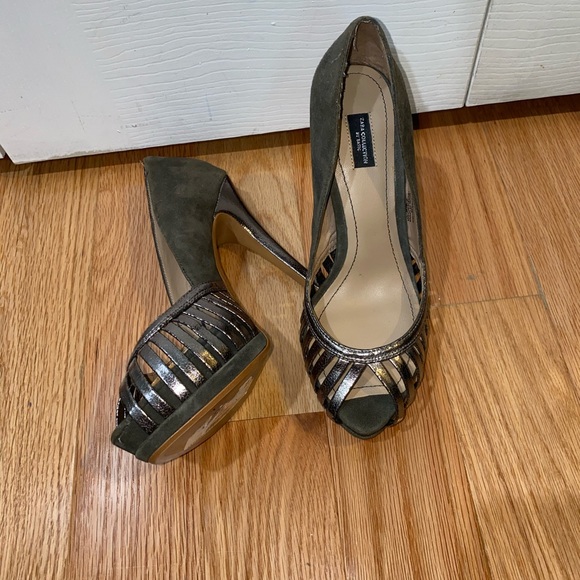 Zara Collection Metallic Silver and  Green Heels - Picture 3 of 5